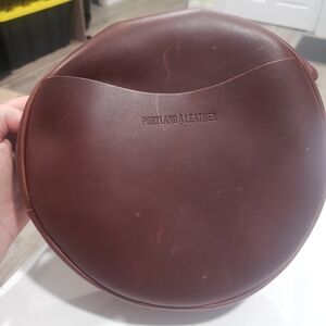 Portland Leather Large Circle Crossbody in Cognac